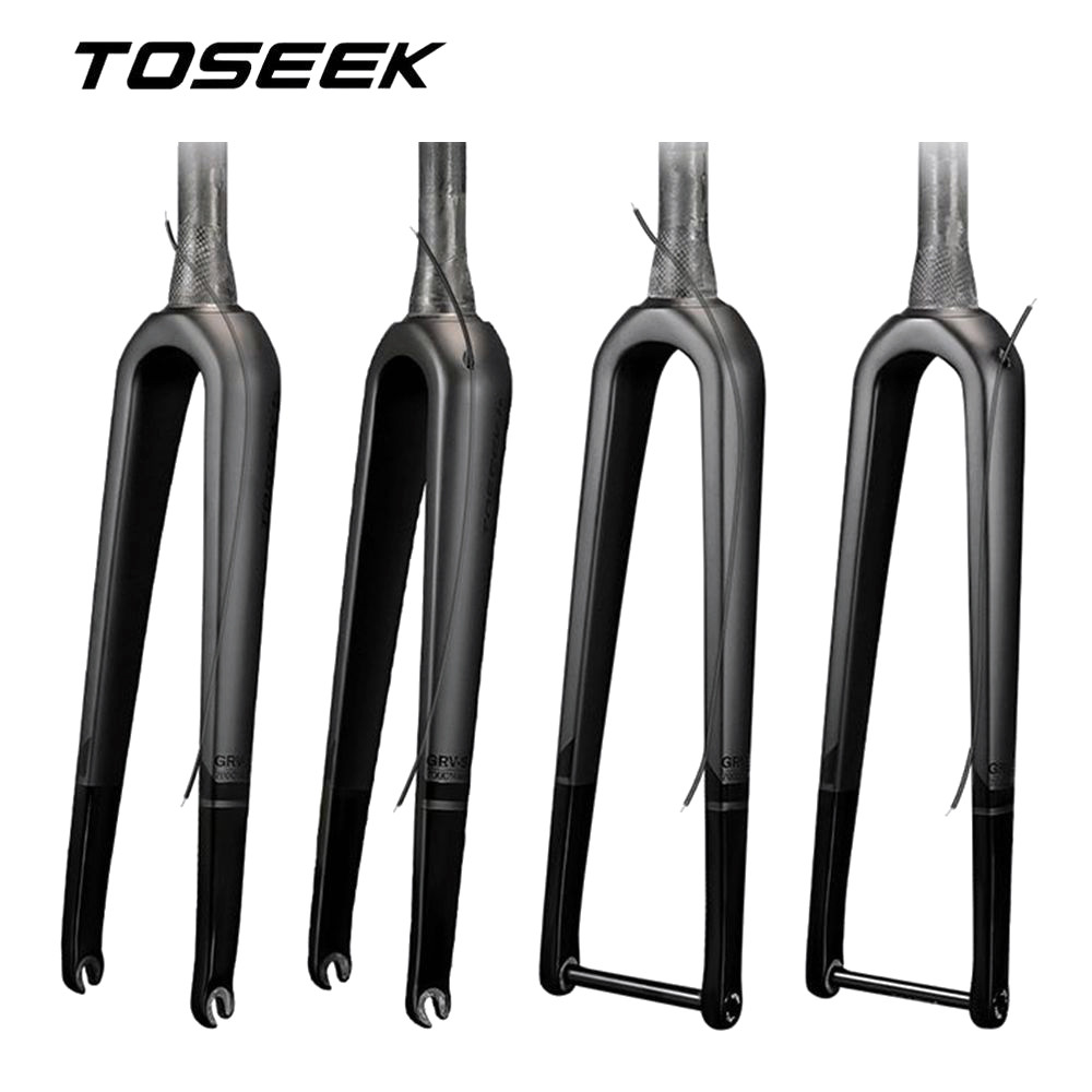 TOSEEK Gravel Fork T800 Carbon Fork Road Bicycle Front Fork Internal Cable Routing Quick Release