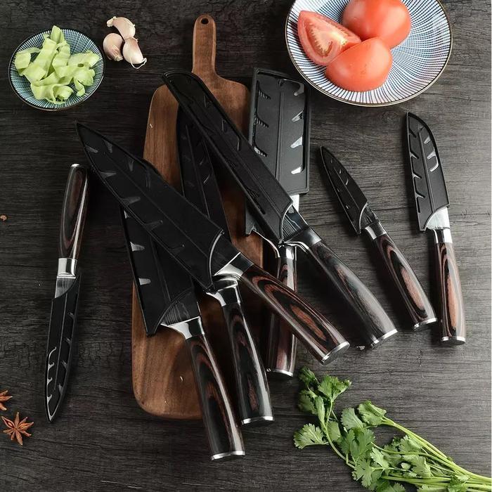 Pisau Dapur Chef Damascus Pattern Pisau Daging Super Tajam Original