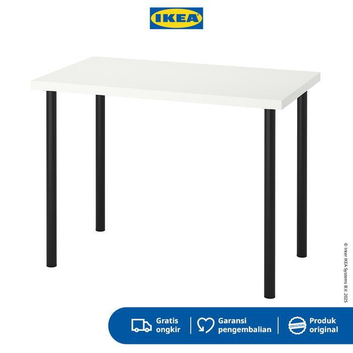 IKEA LINNMON/ADILS Meja Minimalis Berkualitas Putih/Hitam 100x60 cm