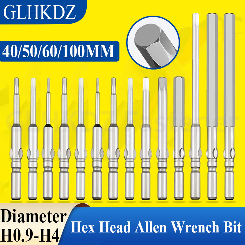 40-100mm 800 Electric Hex Head Allen Wrench Drill Bit 4mm Round Shank Hex Screwdriver Bit Power