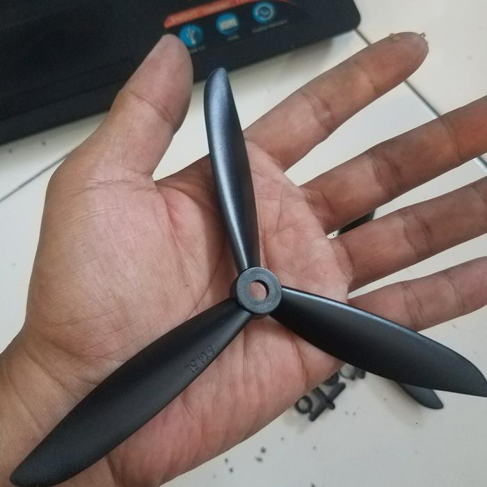6040 6X4 3BLADE PROPELLER BLACK FOR RC AILANE ABS WITH ADAPTER 1PAIR