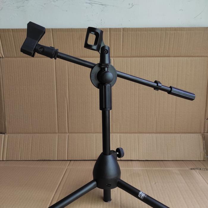 Promo stand cagak tripod mic microphone podium meja pendek kaki silang