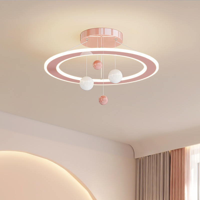 Lampu Gantung LED Bola Gantung Kreatif Lampu Gantung Kamar Pink Lampu Gantung Kamar Tidur Putri