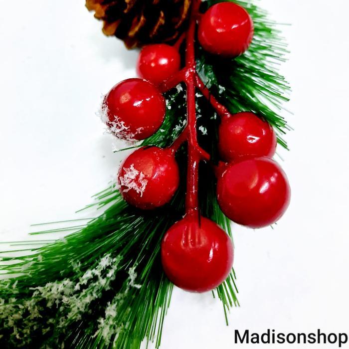 Krans Natal Cherry Lingkar Adven Murah Dekorasi Hiasan Natal Christmas