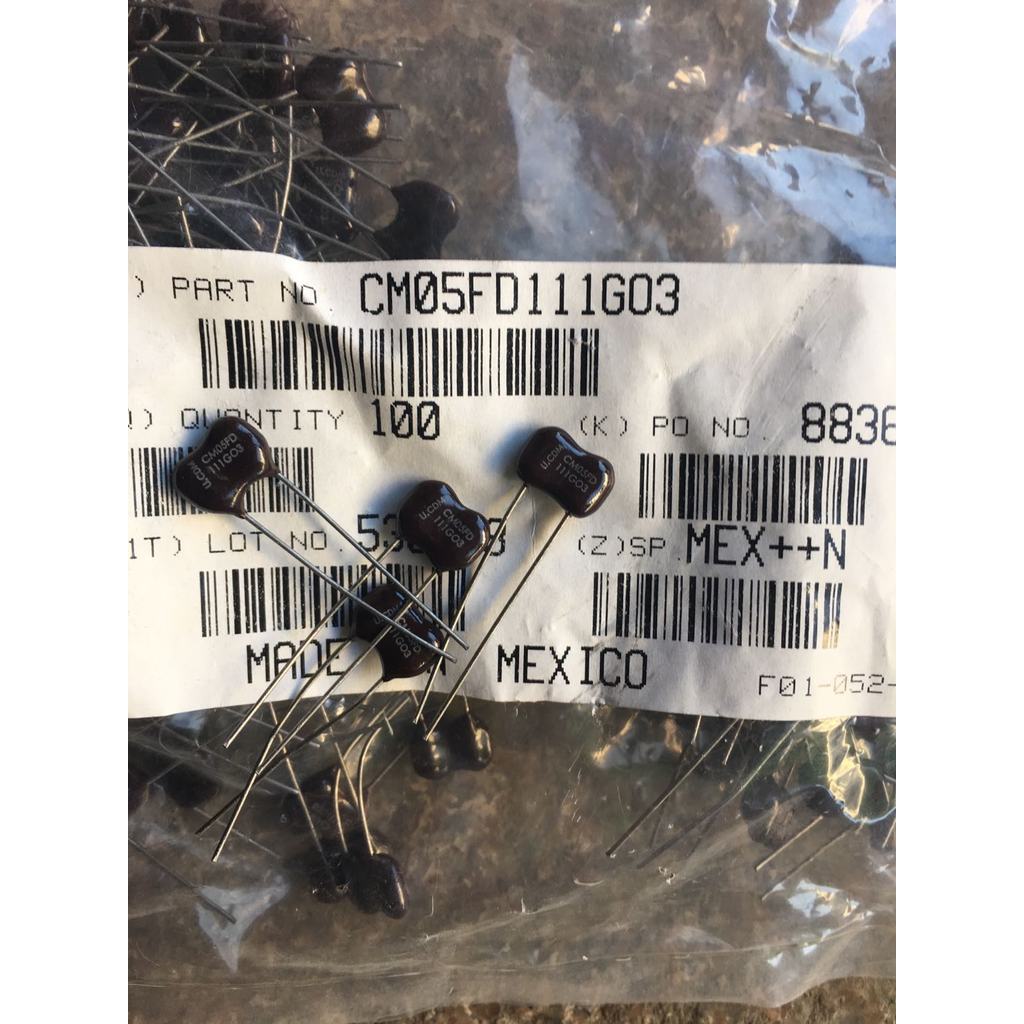 20Pcs/50Pcs Cm05Fd111G03 500V110Pf Straight Generation 100Pf 101 100P Cdm Silver Mica Capacitor Free