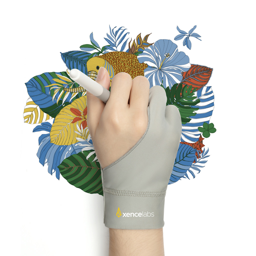 Xencelabs Artist Glove, Drawing Glove Left Right Hand For Drawing Tablet Graphic Monitor 2 Finger