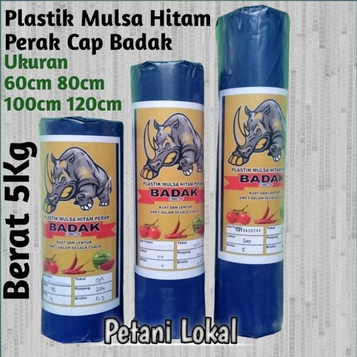 Plastik Mulsa Hitam Perak Cap Badak Berat 5Kg Lebar