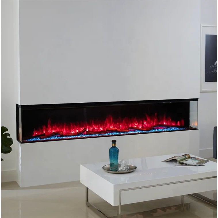 Electric FireplaceModern 3 Sided Fireplace 72inch Electric Fireplace Flame Heater Insert Electric 72