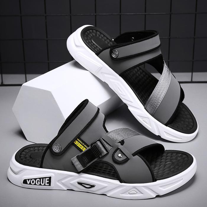 Consina - Sandal Selop Pria/Sandal Gunung Pria Dewasa/Sandal Distro Kasual -Black/Grey Sendal Sandal