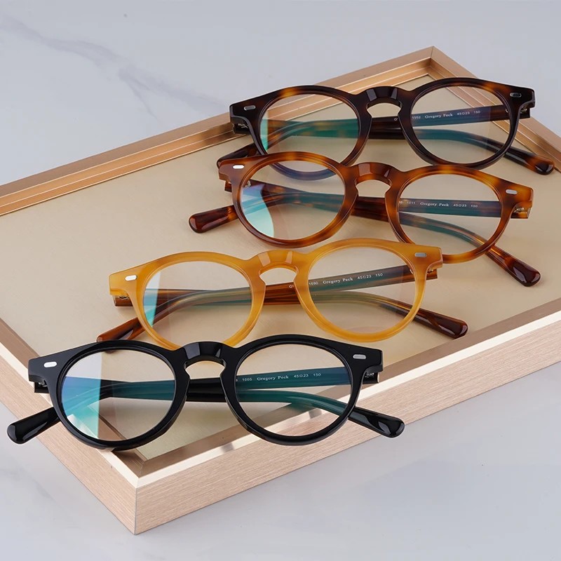 45 Size Gregory Peck Glasses Frames For Men And Women Quality Handmade Fashion Vintage Round Acetate