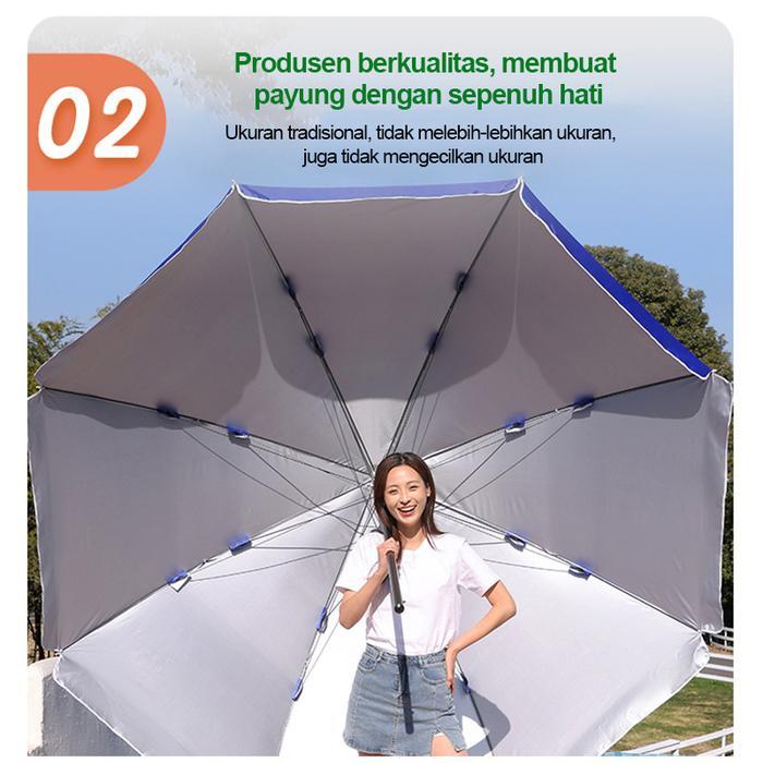 CodTenda Payung Event Pantai Cafe 240 Cm Dua Lapis Dobel Jari Jumbo Anti Uv Anti Angin
