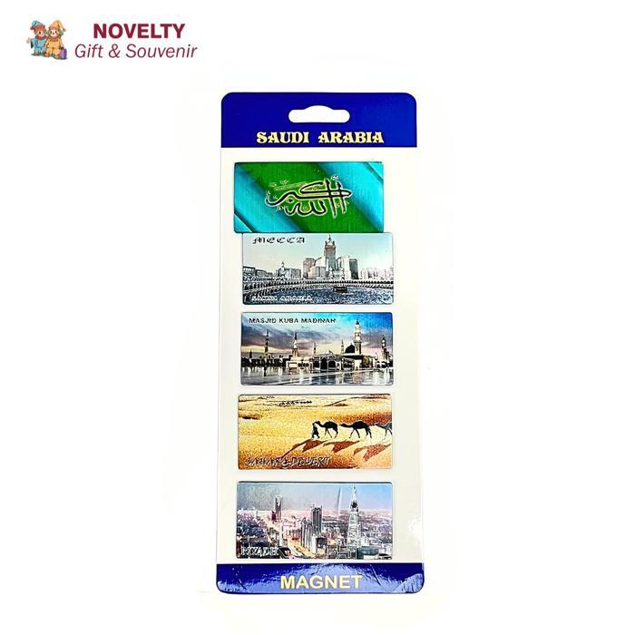 rrqb- Souvenir Magnet Kulkas Mekkah Madinah Riyadh Sahara Oleh Oleh Negara Saudi Arabia