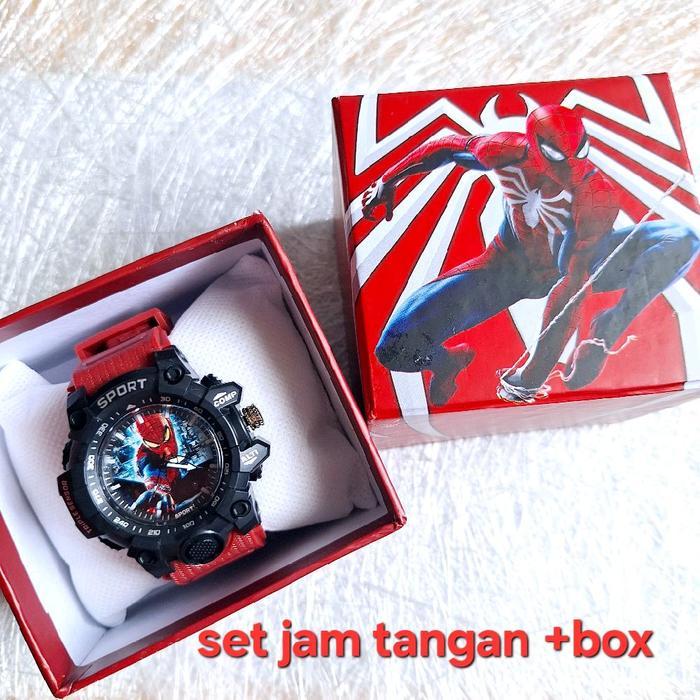 SET KADO JAM TANGAN SPORT + BOX ANAK COWOK KARAKTER UNTUK HADIAH Promo Premium