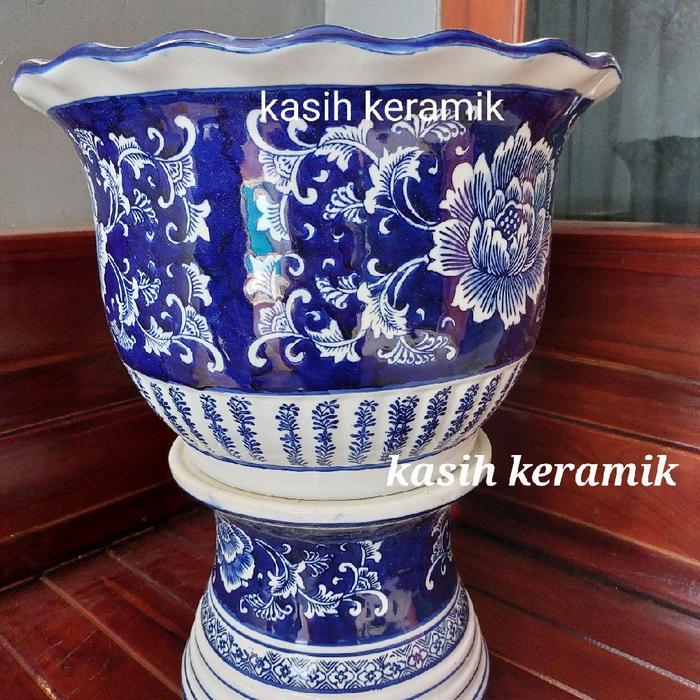 Gardening Mikha Pot Keramik Impor Pot Kaki/Pot Tanaman Bunga Hidup Keramik/Pot Jumbo Besar Ada