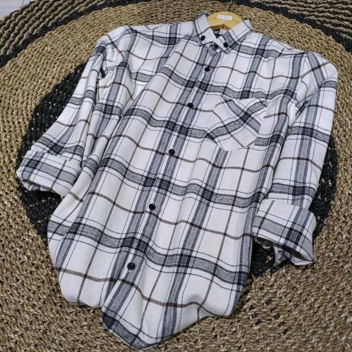 Promo Kemeja Flanel Big Size Xxl-Xxxl Pria Wanita Lengan Panjang Kotak Kotak Casual Premium Distro