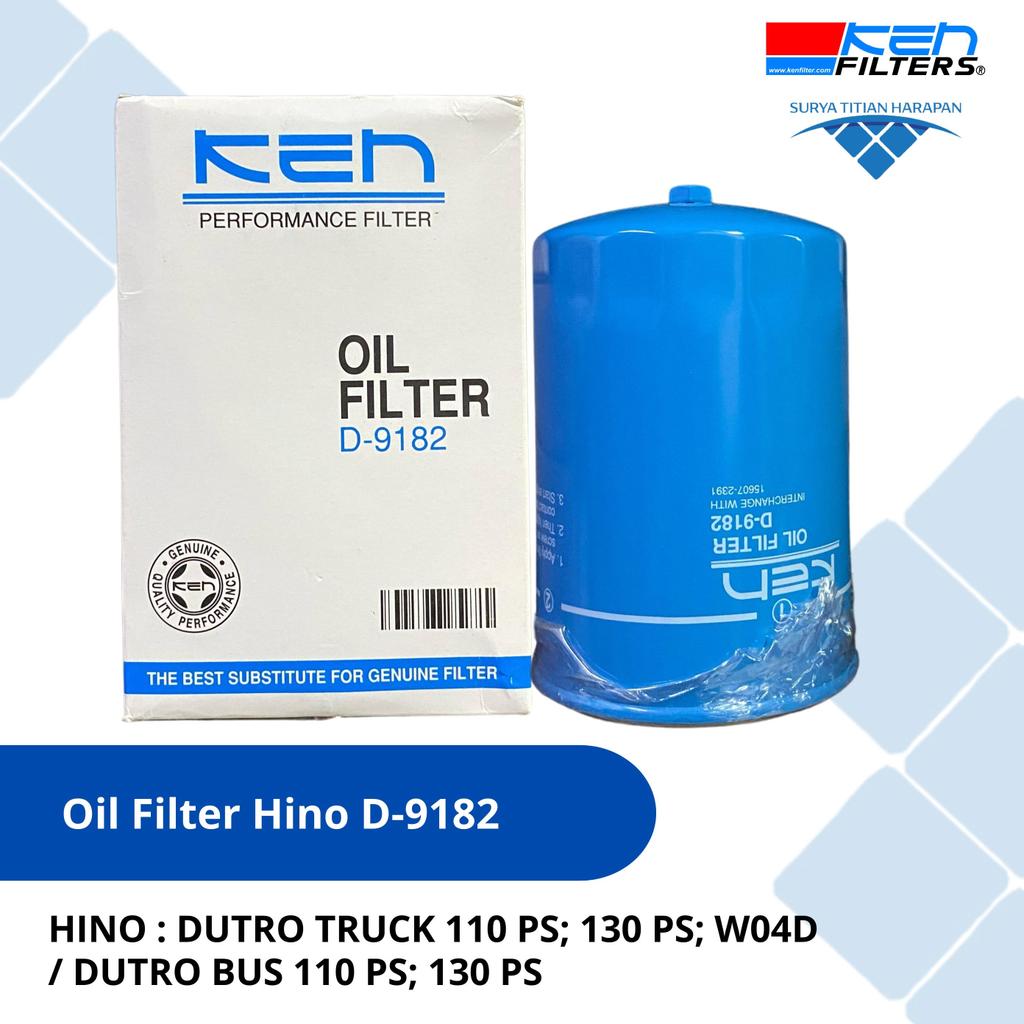 Ken Filter - Oli Filter Oil Filter Hino D-9182