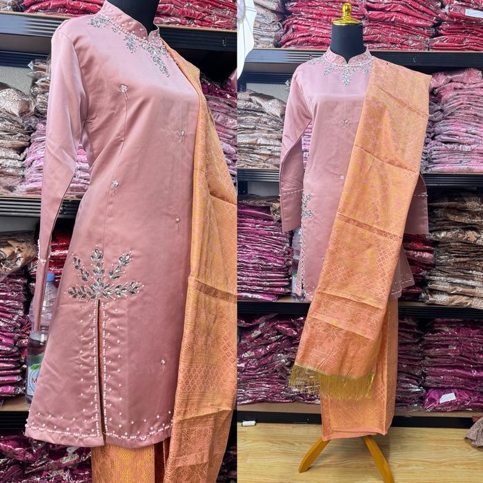 Set Songket Selendang Baju Kurung Baseba
