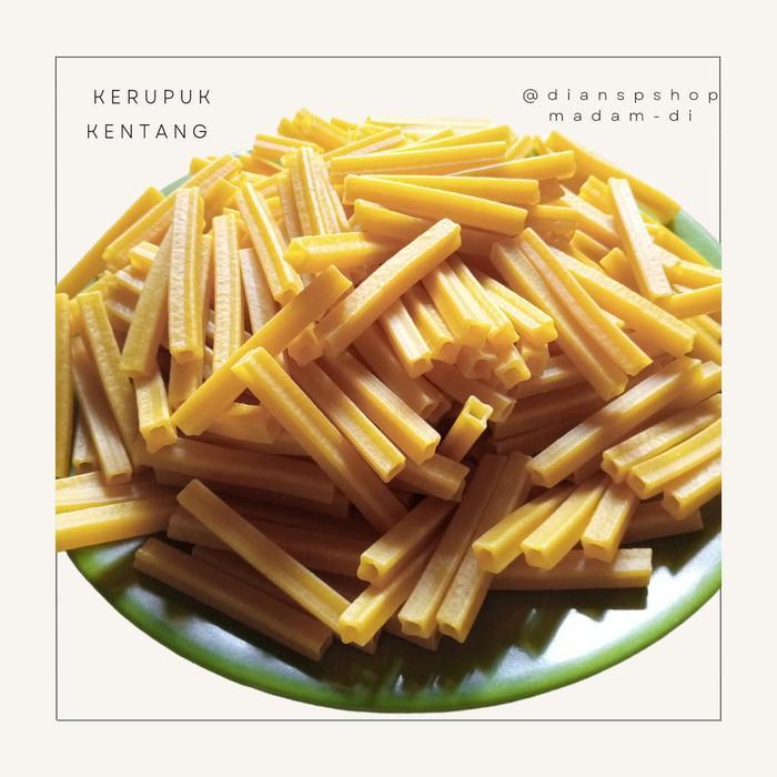 gzh3- Kereupuk Kentang Mentah Kemasan 1Kg Potato Chips Camilan Goreng Kerupuk