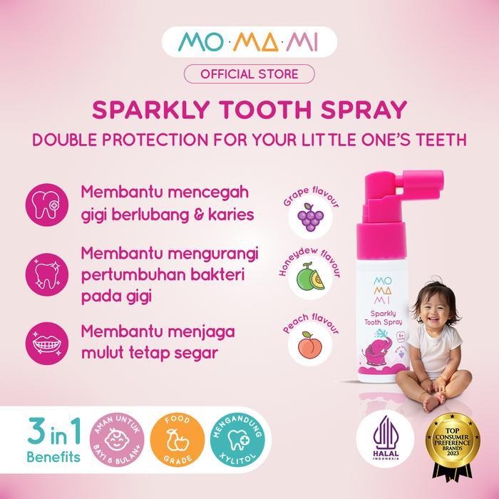 t5mi- Momami Sparkly Tooth Spray With Xylitol 20Ml - Semprotan Perawatan Kesehatan Gigi Dan