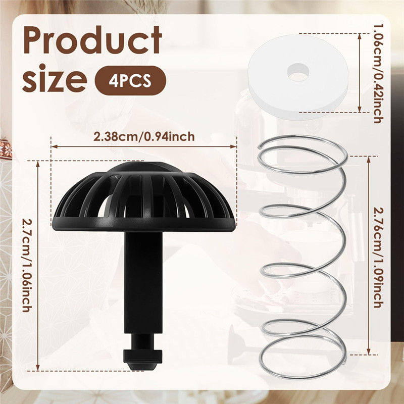 A66Z Coffee Machine Replacement Kit:4 Pcs Spring Loaded Brew Basket Bottom Stopper For Cuisinart