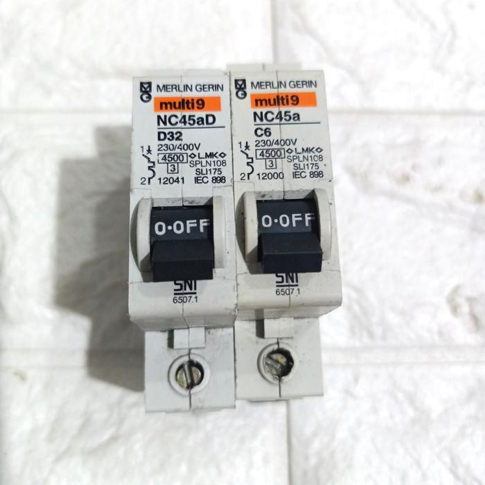 MCB MERLIN GERIN 32A 6A C6 C32 MCB ORINAL 2ND NORMAL