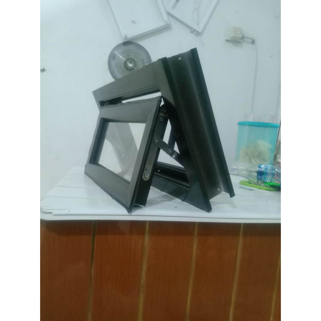 jendela aluminium Boven 30x50 3inci lubang angin kamar mandi kamar tidur ventilasi+palet kayu aman