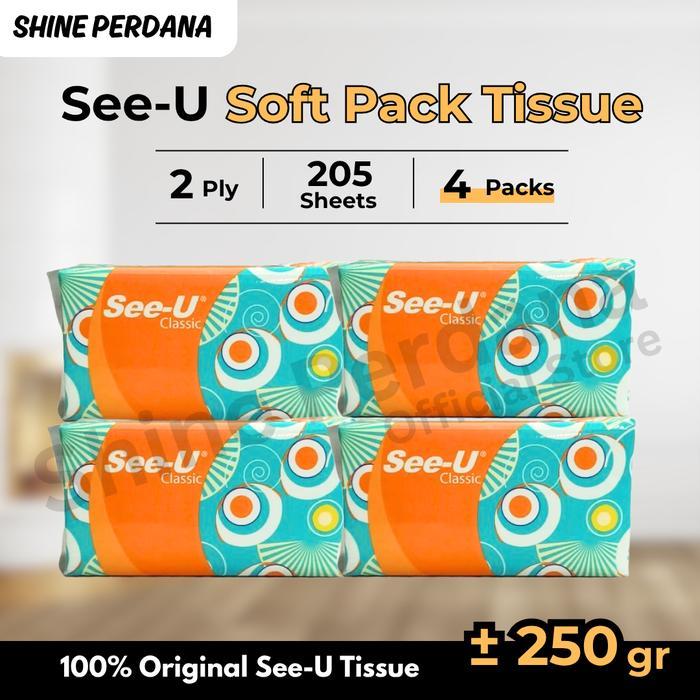 GROSIR HEMAT 1 Dus ISi 40 Packs SEE U Facial Softpack 250 Sheets 2 Ply Tissue Premium