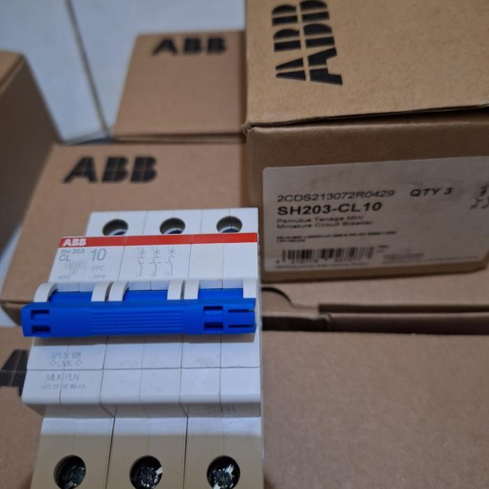Ready Mcb Abb 3 Phase 10A Sh203 Cl10 Pemutus Arus Otomatis Terbaik
