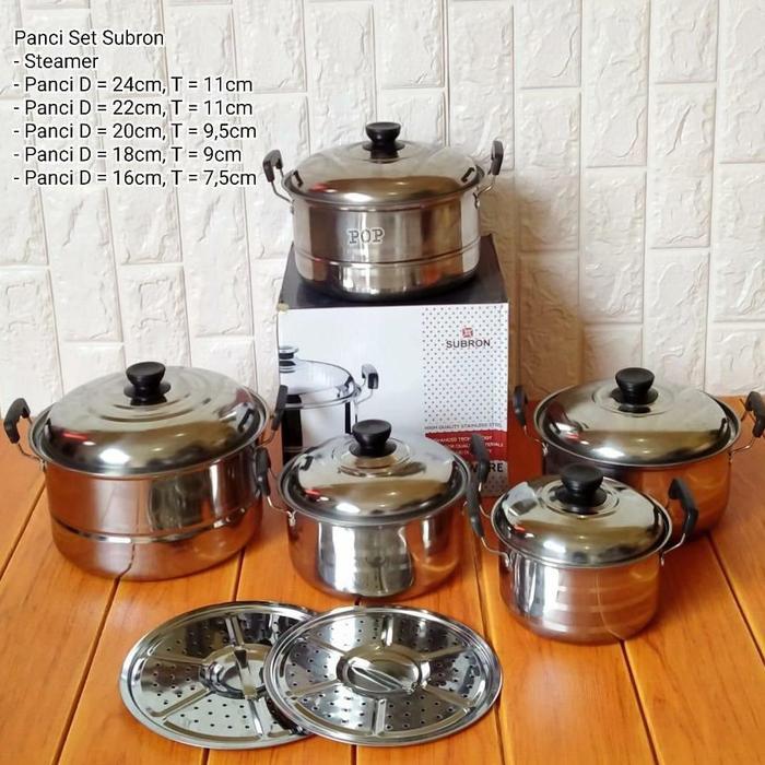 panci set 5 susun termurah/panci set stainless 5 susun grill pan