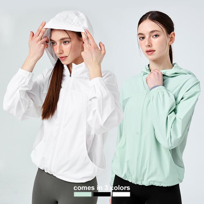 XEXYMIX AIRY MESH HOOD CROP WINDBREAKER JAKET OLAHRAGA WANITA - XFK2JL1002