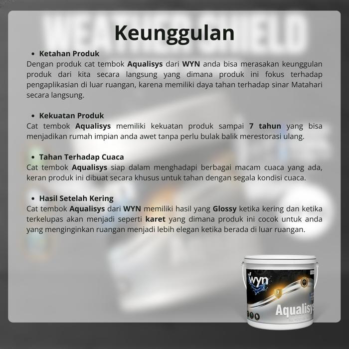 TERLARIS CAT TEMBOK LUAR AQUALISYS 2.5KG WARNA CERAH TAHAN LAMA UNTUK RUMAH TROPIS READY