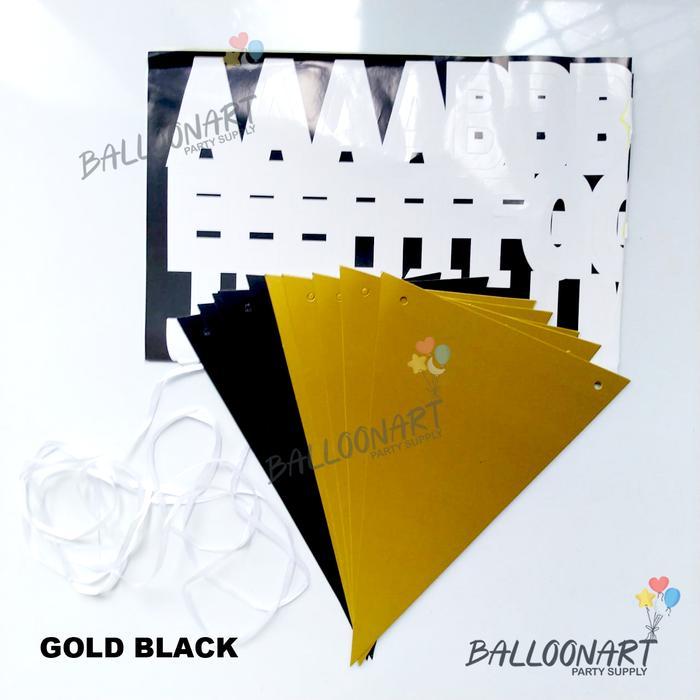 mhej- King Black Gold Chain Dekorasi Set/Dekorasi Ulang Tahun/Balon Ulang Tahun/Paket