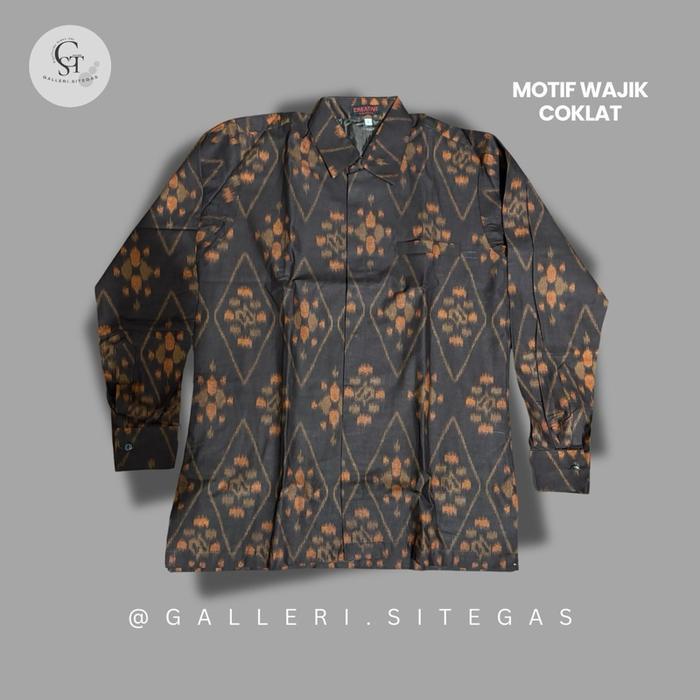 KEMEJA ENDEK LENGAN PANJANG Kemeja Pria Lengan Panjang Kemeja Motif Kemeja Endek Bali Lengan Panjang