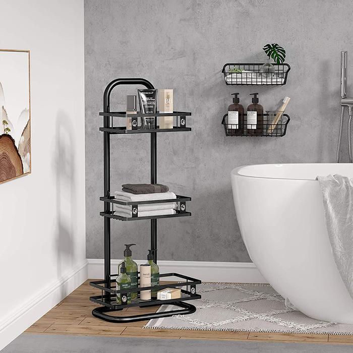 Rak Troli Rak Susun 3 Tingkat Rak Troli Kamar Mandi Rak Salon Dapur Rak Kamar Mandi Rak Penyimpanan