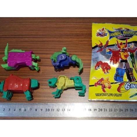 [GROSIR] SANKIE ANIMAL WARRIOR 6 IN 1 MAINAN ROBOT RAKIT ANAK 1 PAK ISI 20 PCS KODE 14