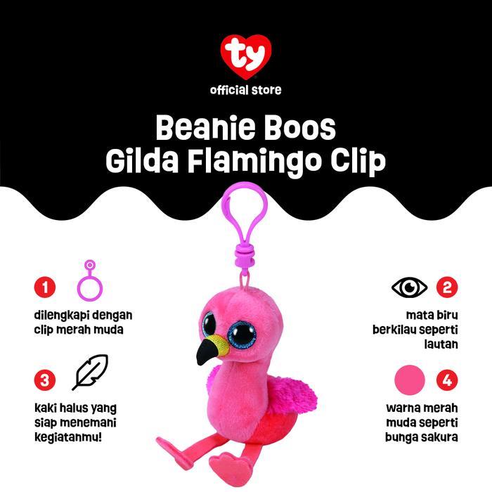 TY Beanie Boos Gilda Flamingo (Medium) - Boneka Burung Flamingo Promo Premium