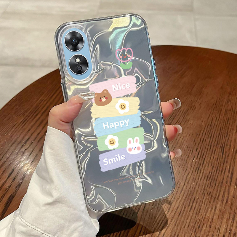 Casing Hp OPPO A17 OPPO A17K Case Casing Pola Graffiti berwarna HP Kasing Kasus ponsel transparan me