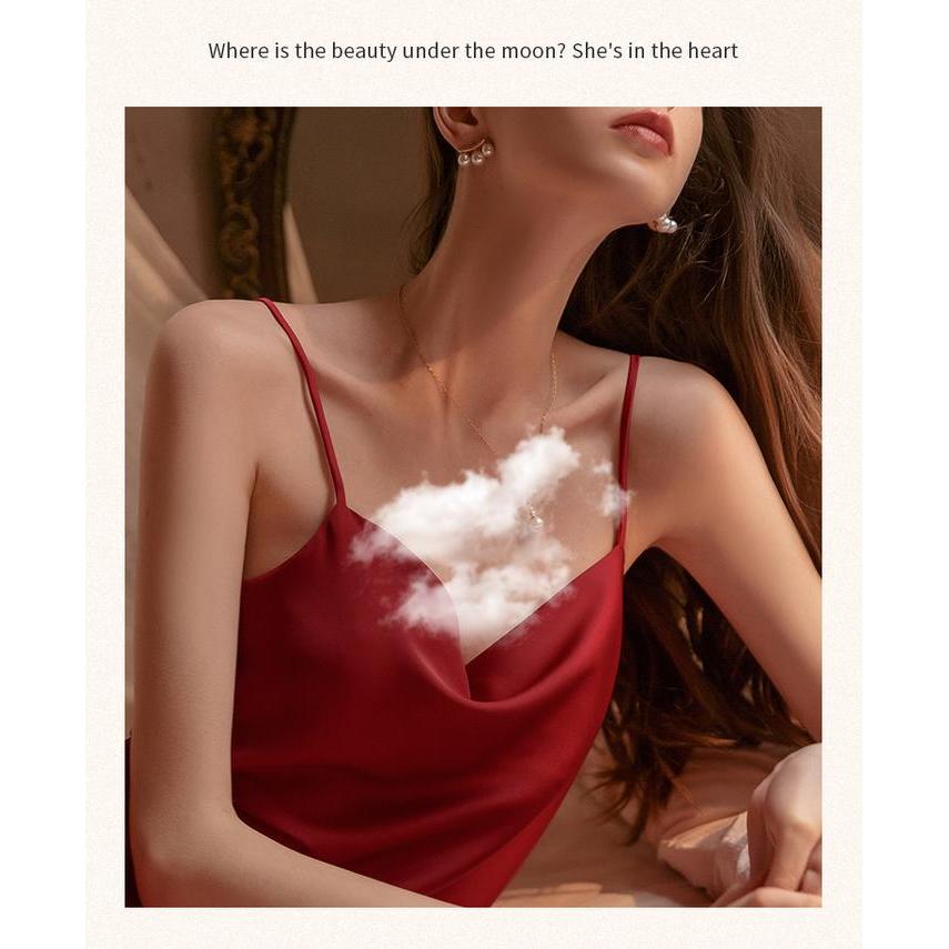 Santaibju- Dress Pendek Ds-9941 Dress Wanita Tidur Sexy Hot Sleepwear Daster Silk Satin Premium