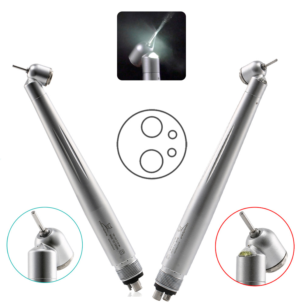 4 Hole (No Led) LED E-generator 45 Degree Head Dental High Speed Handpiece Push Button Dental Turbin