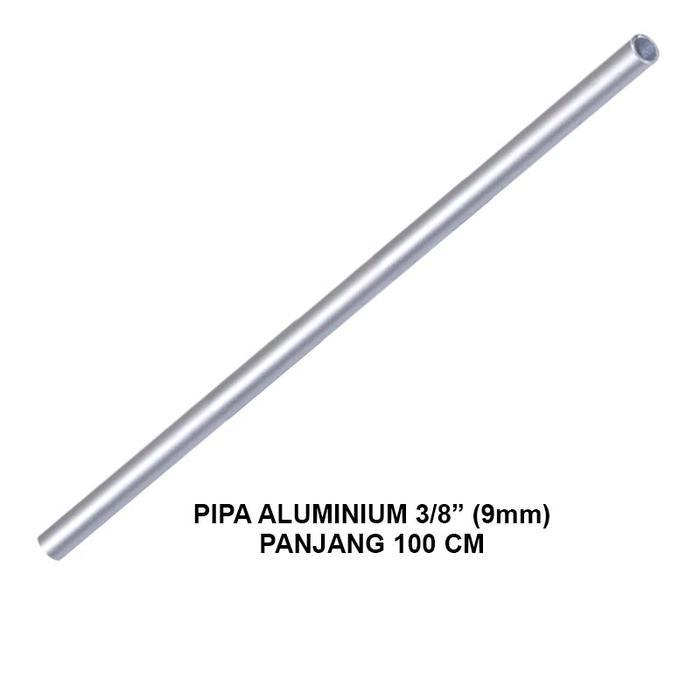 EELIC PIA-ALM9MMX1MM Pipa aluminium pipa bulat ukuran 3/8" (9mm) x 1 mm panjang 100 cm
