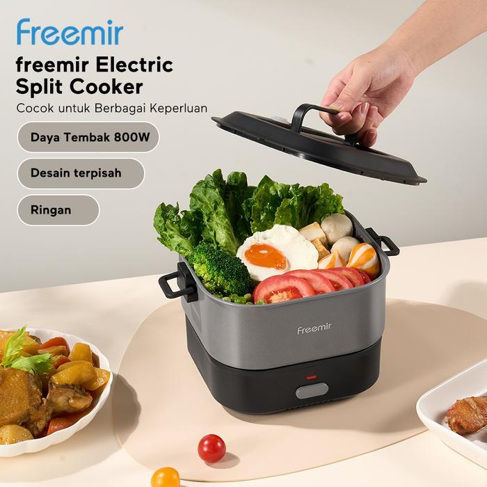 freemir Set Panci & Kompor Listrik Multifungsi Portable Panci Listrik Anti Lengket Panci Elektrik