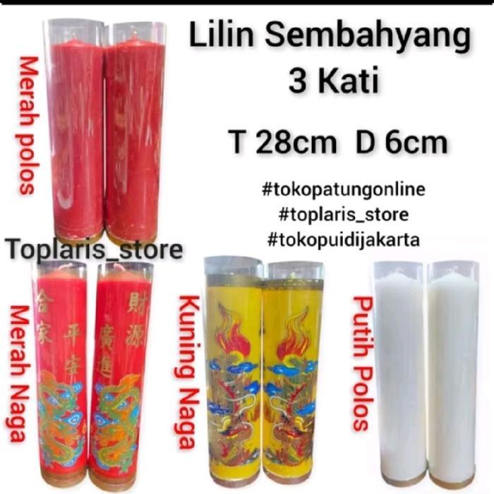 Lilin 3 Kati Merah Polos