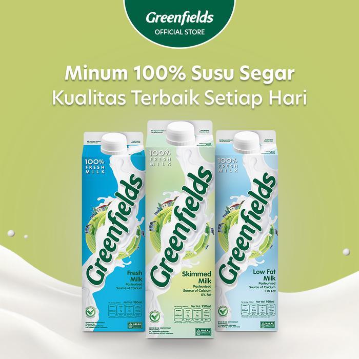 rcdf- [Instant Only] Susu Segar Greenfields - Fresh Milk Skimmed 950Ml