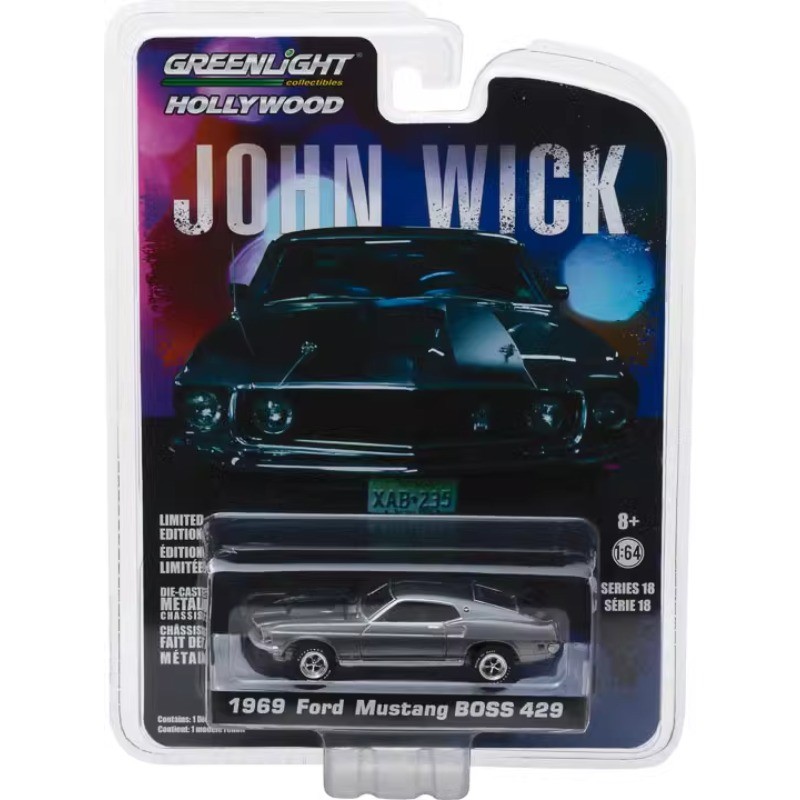 1:64 1969 JOHN WICK Mustang BOSS 429 Simulation Diecast Car Metal Alloy Model Car Toys For Children