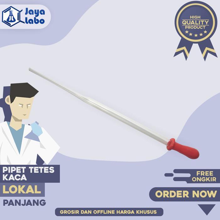 Pipet Tetes Kaca Panjang / Pipet Kaca Tebal / Pipet Panjang 20 cm