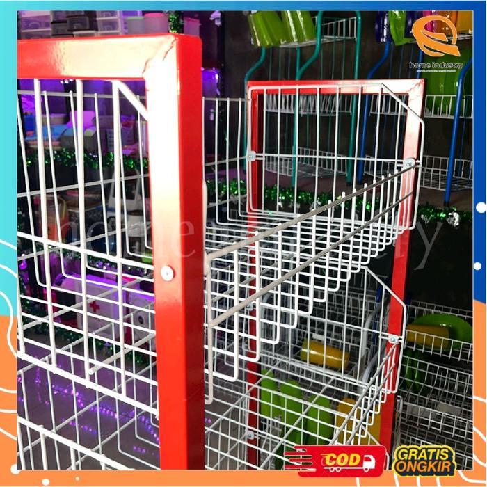 Rak Minimarket K401/Rack/Keranjang Jajan/Rak Toko/Rak Sembako/Rak Chiki/Rak Keranjang Jajan/Rak