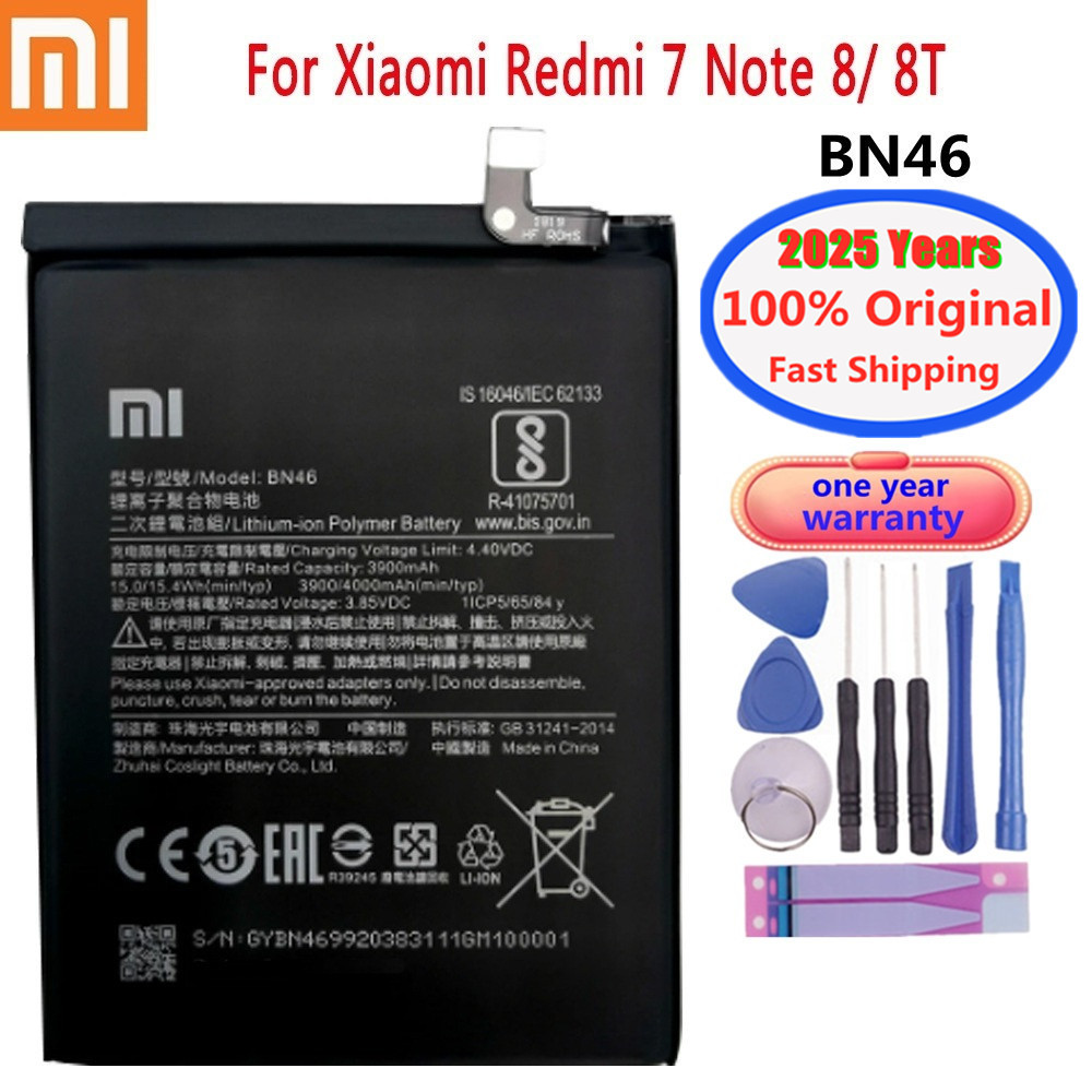 2025 Years Original Battery Bn46 For Xiaomi Redmi Note 8T 8 Note8 Redmi 7 Redmi7 Bateria 4000Mah
