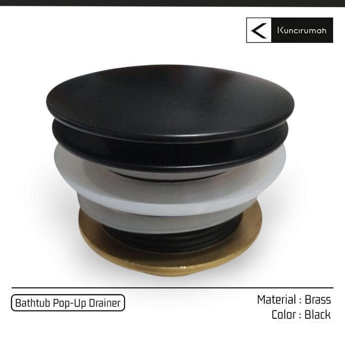 Bathtub Tray Hitam Kuningan Afur Pop Up Avur Drainer Bath Tub Plug Black