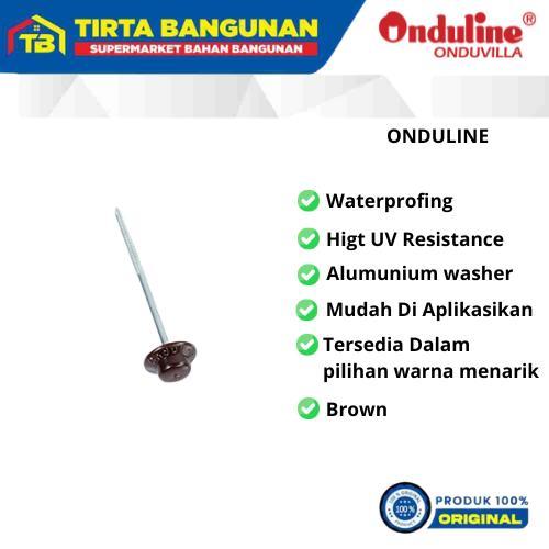jy78- Onduline Sekrup + Tutup Brown / Screw / Paku Onduline 20Pcs