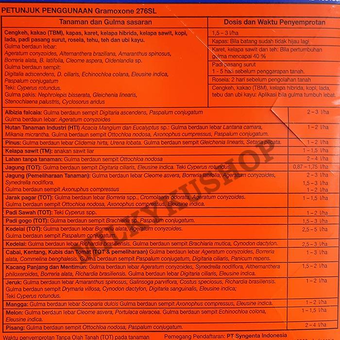 GRAMOXONE 276SL 5 LITER HERBISIDA RACUN PEMBASMI RUMPUT GULMA